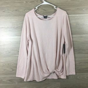 Max & Mia Soft Women’s Long Sleeve Striped Tee LG